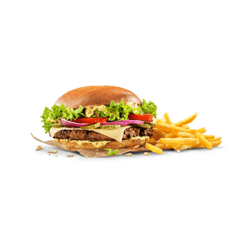 Nordic Cheeseburger mit Pommes frites Nordic Cheeseburger mit Pommes frites