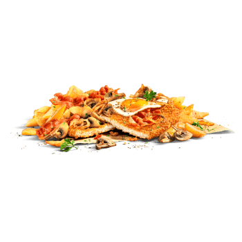 Bauernschnitzel mit Bratkartoffeln Bauernschnitzel mit Bratkartoffeln