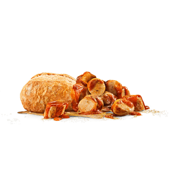Currywurst mit Brötchen