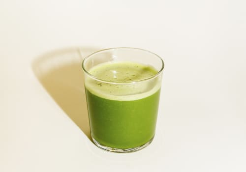 glossy green juice. 