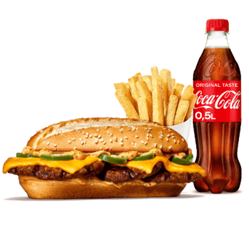 HD Plant-based X-tra Long Chili Cheese Menü Large