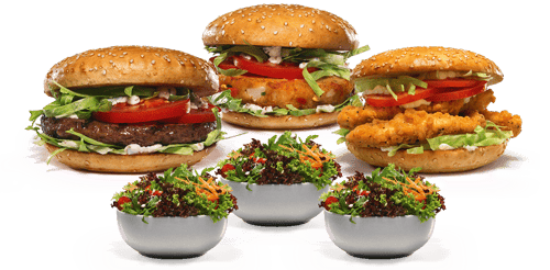 Unser Burger & Salat Mittags-Deal