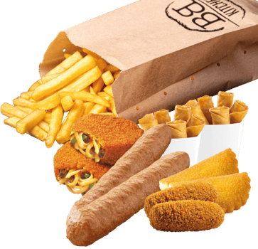 Familiepakket frites met 6 snacks Familiepakket frites met 6 snacks