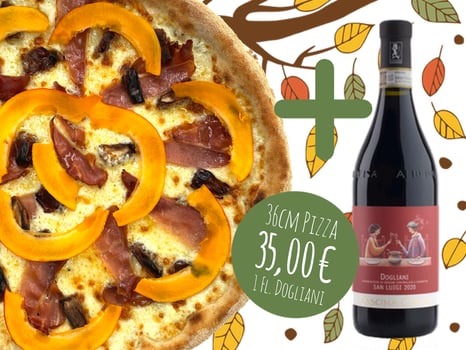 Pizza Kürbis & Speck 36cm + Cascina Dogliani San Luigi 2020