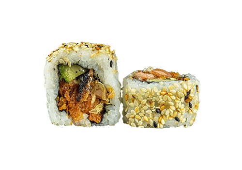 Salmon Skin Roll ( da ca-Gurke-Mayo.)(halbe Rolle)