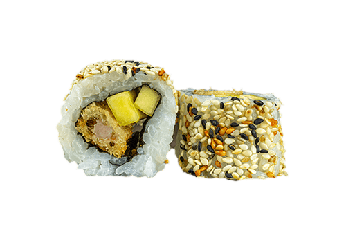 Ebi Tempura Roll  (halbe Rolle)   tom chien - xoai -chua ngot -Avo