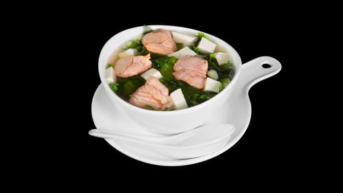 1e - Miso Suppe mit Lachs spicy