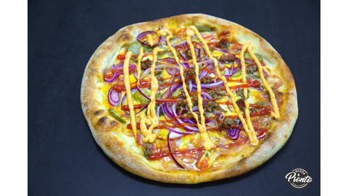 Pizza Cheddar-Cheeseburger 60x40cm