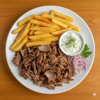 Döner-Teller mit Pommes oder Reis 