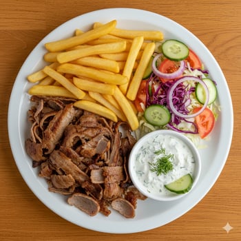 Döner-Teller mit Salat und Beilage 