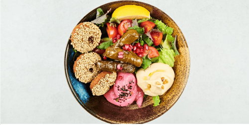Yalengee-Bowl mit Falafel & Hummos (vegan)