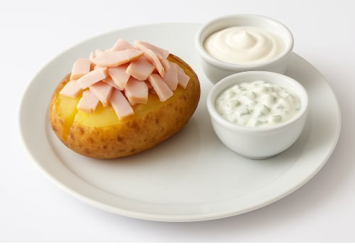 Backkartoffel mit Putenbrust