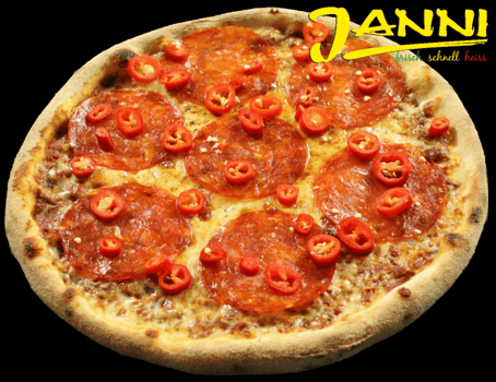 25g. GLUTENFREI Pizza A la Diavola (sehr Scharf) 30cm