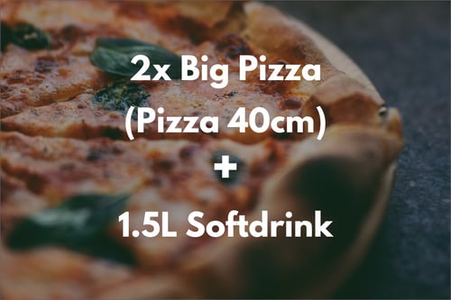  2 Pizza 40cm  + 1.5 Liter Softdrink nach Wahl