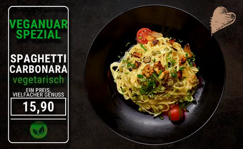 Spaghetti Carbonara vegetarisch