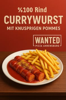 Doppelte Currywurst mit Pommes