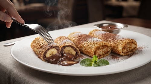 BLINI MIT NOUGAT UND BANANE - 2 Stück BLINI MIT NOUGAT UND BANANE - 2 Stück