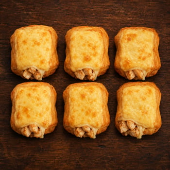 Pizzabrötchen mit Hähnchenbruststreifen Pizzabrötchen mit Hähnchenbruststreifen