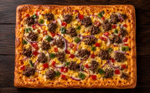 Blech Pizza Burger (scharf) Blech Pizza Burger (scharf)