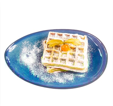Belgische Waffel mit Puderzucker