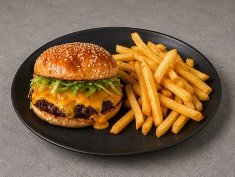 Kinder Smash Burger mit Pommes