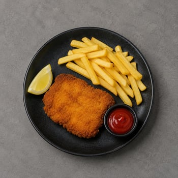 Kinderschnitzel mit Pommes & Ketchup Kinderschnitzel mit Pommes & Ketchup