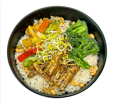 VEGAN Peanut Butter Chicken Bowl VEGAN Peanut Butter Chicken Bowl