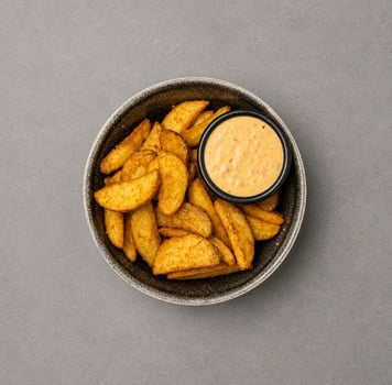 Kartoffelspalten & würziger Dip Kartoffelspalten & würziger Dip