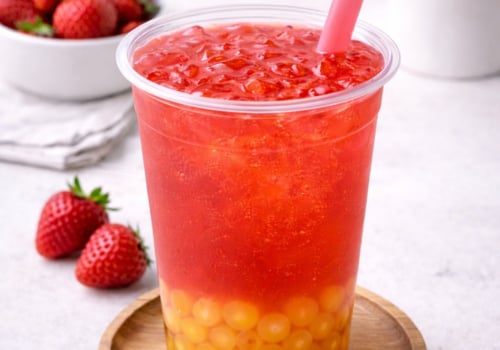 Bubble Tea Erdbeer mit Mango  Boba