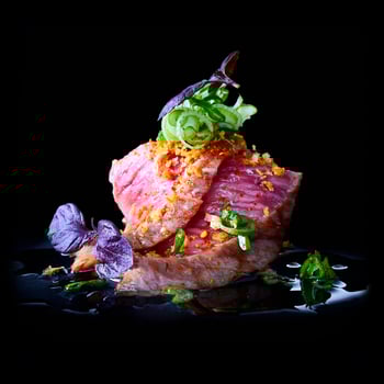 FLAMED WAGYU TATAKI -5pc. -