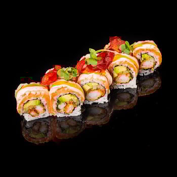 Lachs flambéed Roll