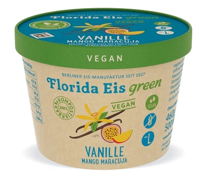 Florida-Eis Vanille Mango Maracuja (vegan), 500 ml