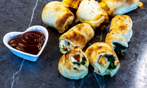 Pizzabrötchen Spinat