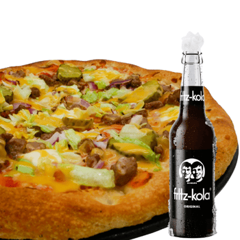 Burger-Spezial-Pizza + GRATIS Fritz-Getränk! Burger-Spezial-Pizza + GRATIS Fritz-Getränk!