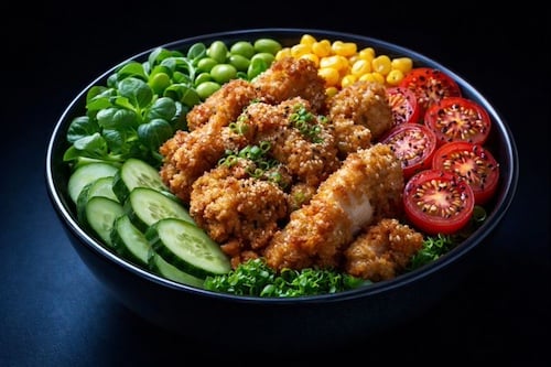 Fried Chicken Poke Bowl