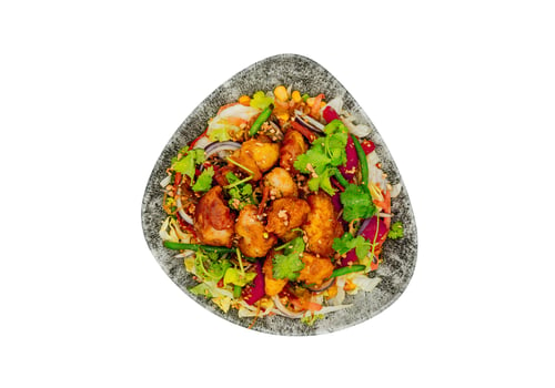 Salat-Bowl mit gebackenem Huhn