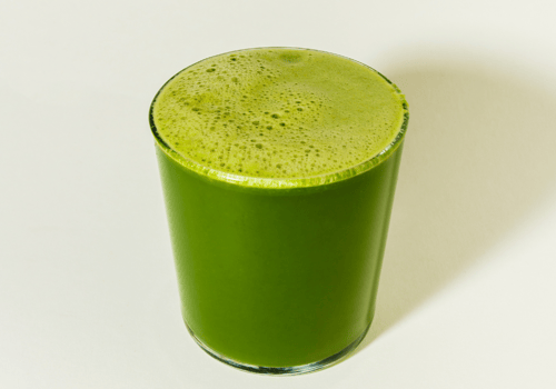 glossy green juice. 