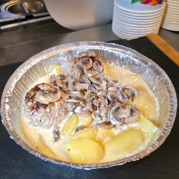 Frikadellen-Pilz-Pfanne