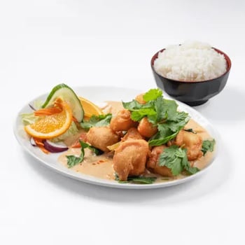 Gebackener Fisch in Erdnusssauce