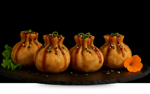 Affengeile Dumplings Lachs Crispy Gold 4Stk. Affengeile Dumplings Lachs Crispy Gold 4Stk.