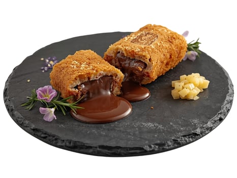 Deep fried Daim Riegel Deep fried Daim Riegel