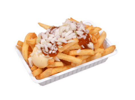 Patat speciaal met ketchup uitjes