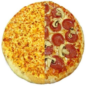 Half om half pizza