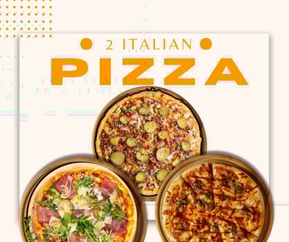 2 Italian Pizza’s  (30cm)