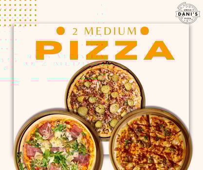2 Medium Pizza's  (25cm)