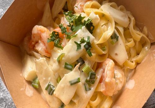 Tagliatelle Spargel - Garnelen