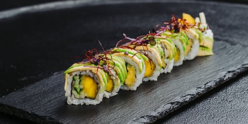 S67 Vegan Avocado Rainbow Roll