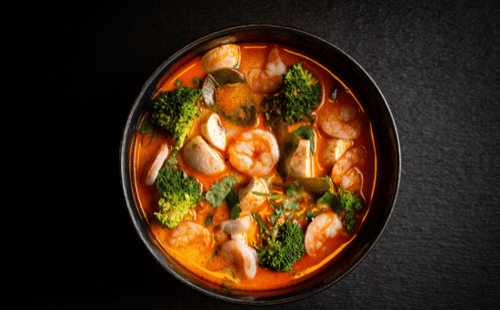 F9 Tom Kha Gai Suppe mit Garnelen F9 Tom Kha Gai Suppe mit Garnelen