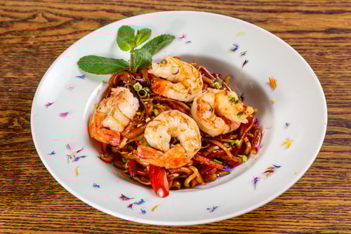 Chowmein Crevetten