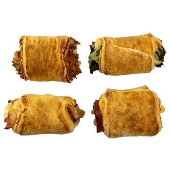 8 Pizzabrötchen gefüllt + Spinat